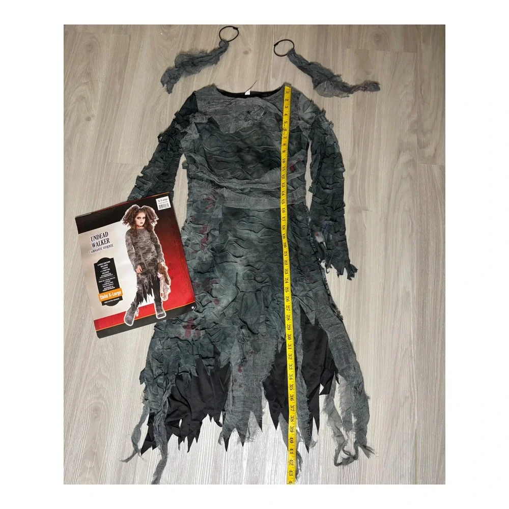 Undead Walker Costume Girls X Large 14-16 Zombie Dress Halloween Outfit